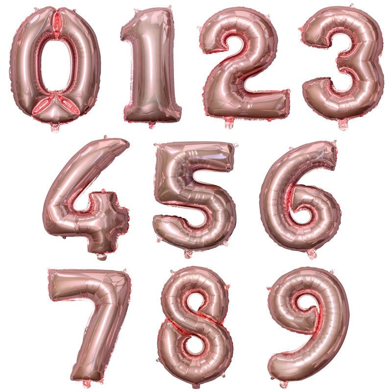 GC 16 Inch Gradient Rainbow Number Foil Wedding Inflatable Balloon Rainbow Number Balloons Birthday Party Supplies Helium Balloons