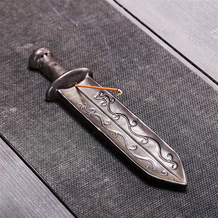 Creativity The Ancient Sword Design Incense Censer Incense Stick Holder Burner Ceramic Craft Creative Home Decoration