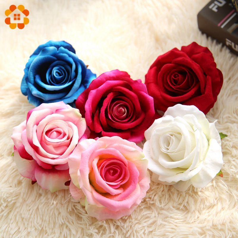 !10CM Artificial Flowers Rose Silk Flowers Artificial Flower Heads Home Decor Wedding Favors DIY Decoration