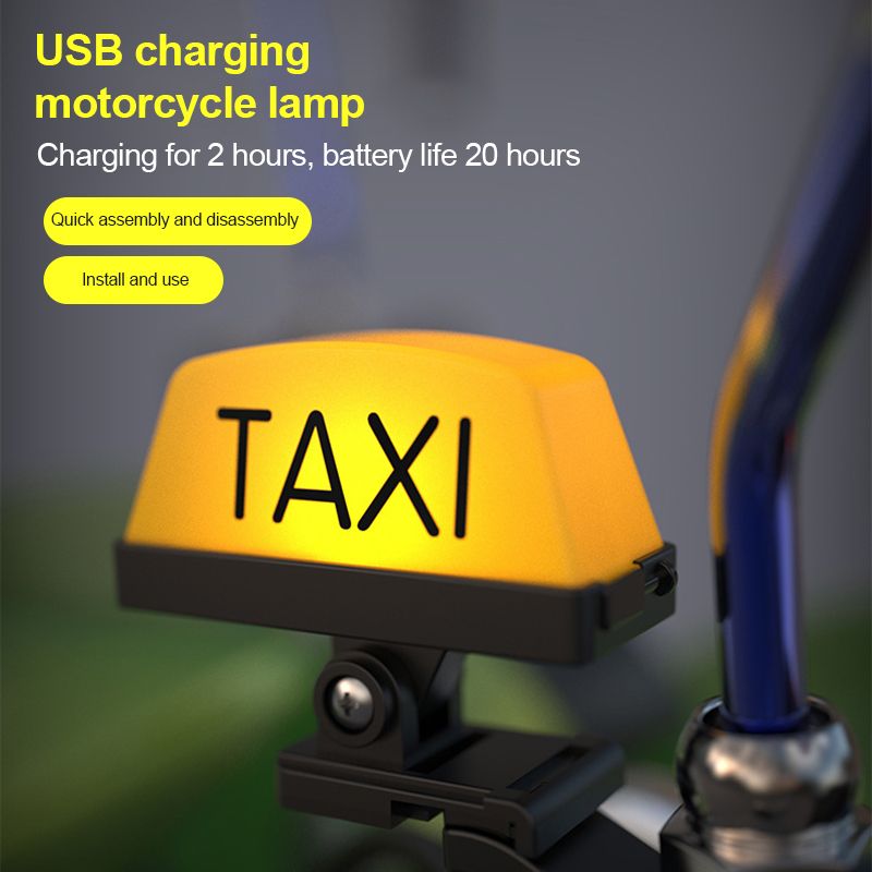 OIMG Ready Stockusb Charging Motorcycle Modified Helmet Decoration Lights Electric Car Taxi Charging Tail Box Warning Led Light