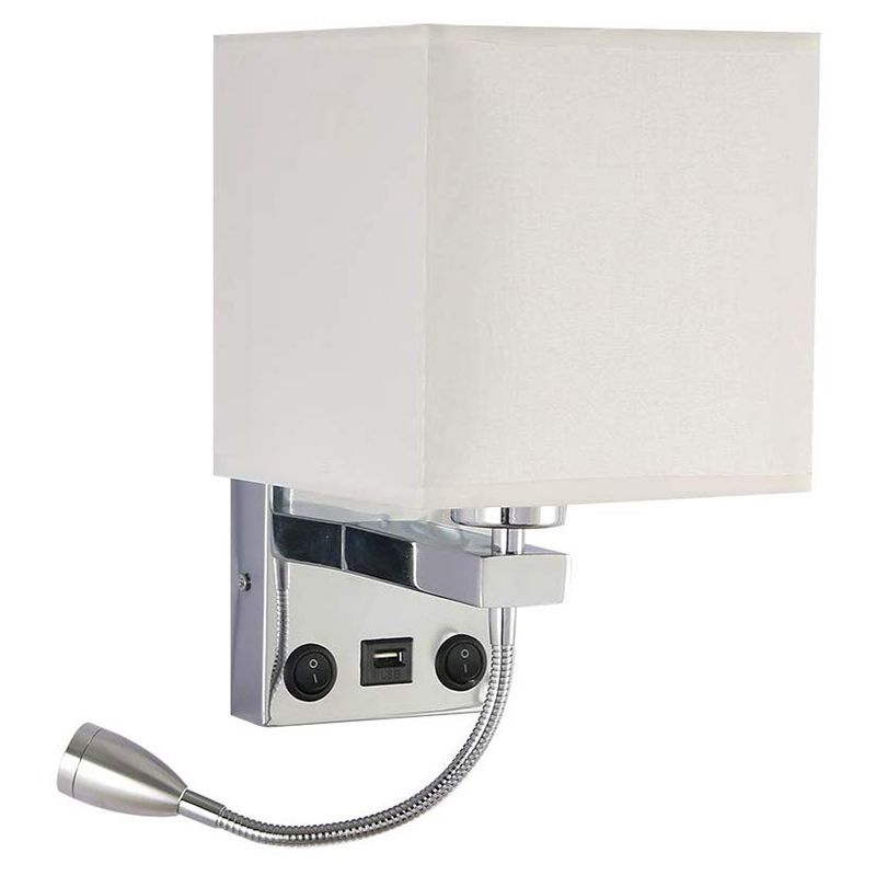 Delicate product Modern LED Wall Lamp Bedside Bedroom Applique Sconce with Switch USB Interior Headboard Home Hotel Wall Lights(Without Bulbs)