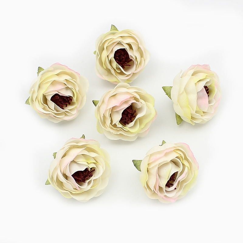 HUADODO 10pieces 4cm Artificial Camellia flower heads Artificial Peony flowers For Wedding Home Decoration DIY Fake Flowers