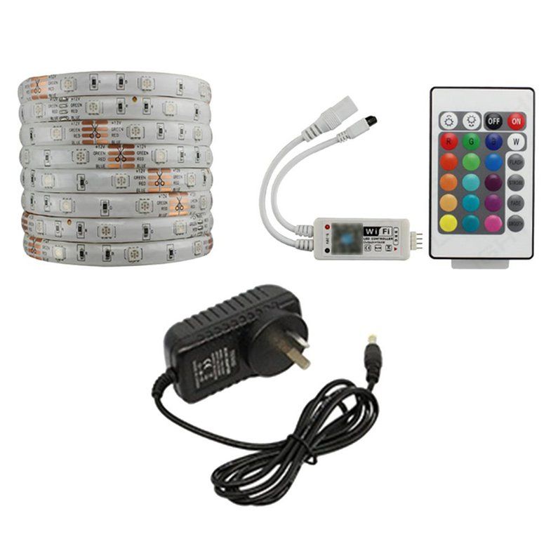 16.4ft 30 LEDs/m LED Strip Light Set Smart Wifi Remote Control RGB Colorful