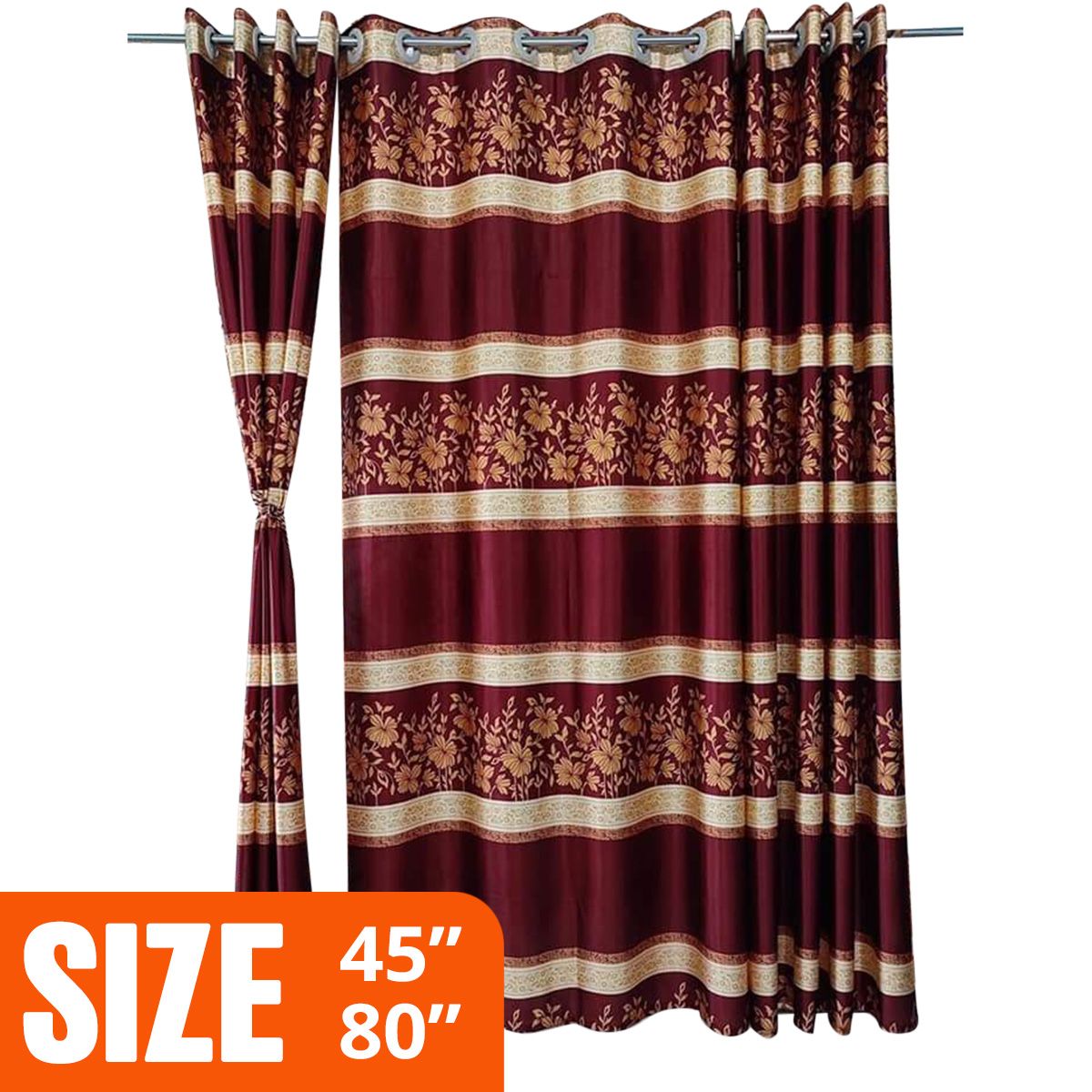 Synthetic Curtain (Porda) for Door and Windows, Colour- Blue , Green, Maroon. - Porda