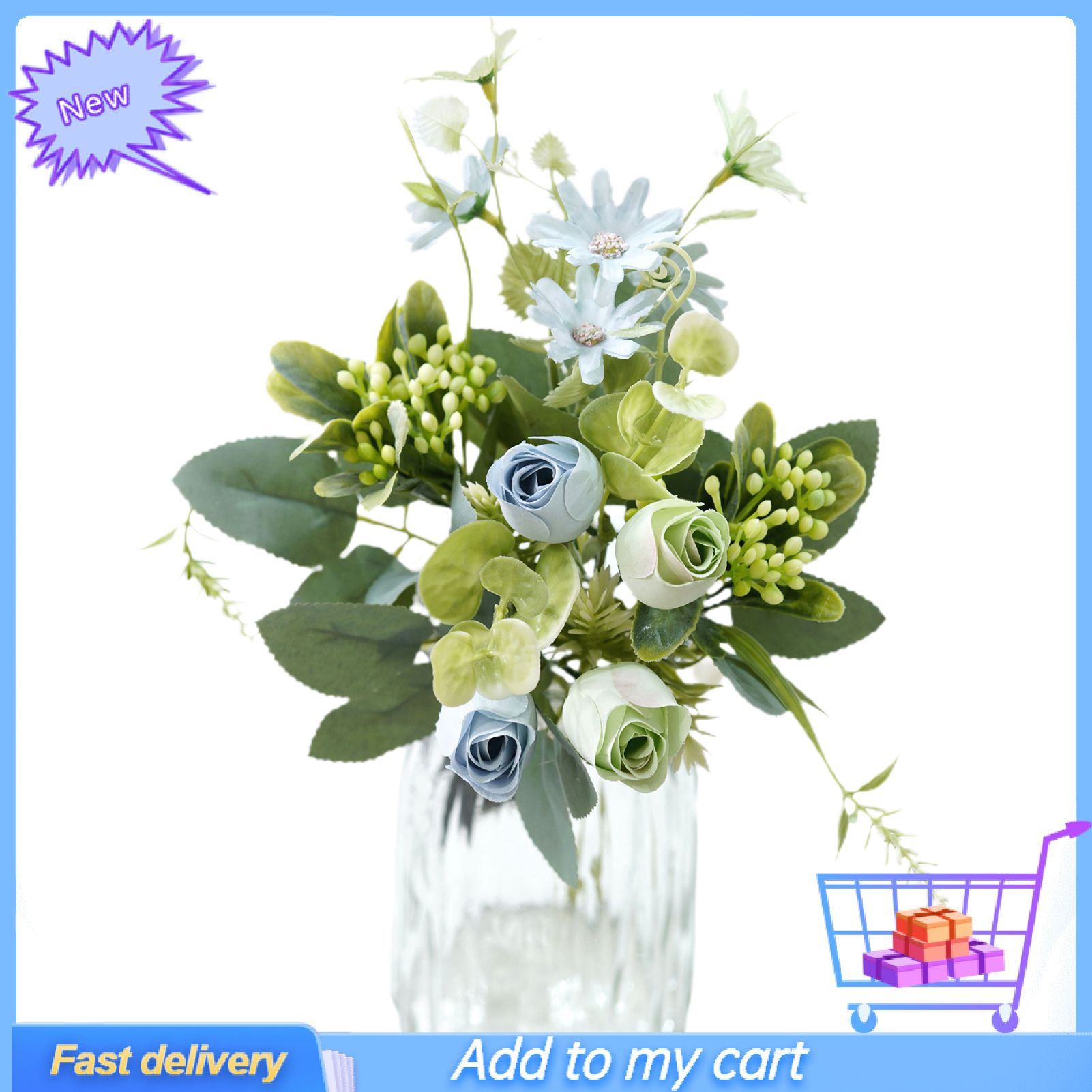 1 Bouquet Artificial Rose Flower Vivid Room Decoration Portable  DIY  Camellia for Wedding