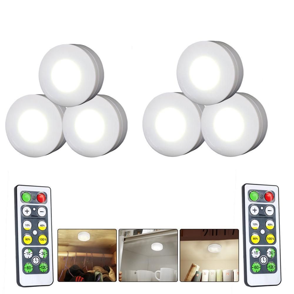 6Pcs LED Lights Stylish Closet Lights with Remote Control Pat Light Night Light for Lighting