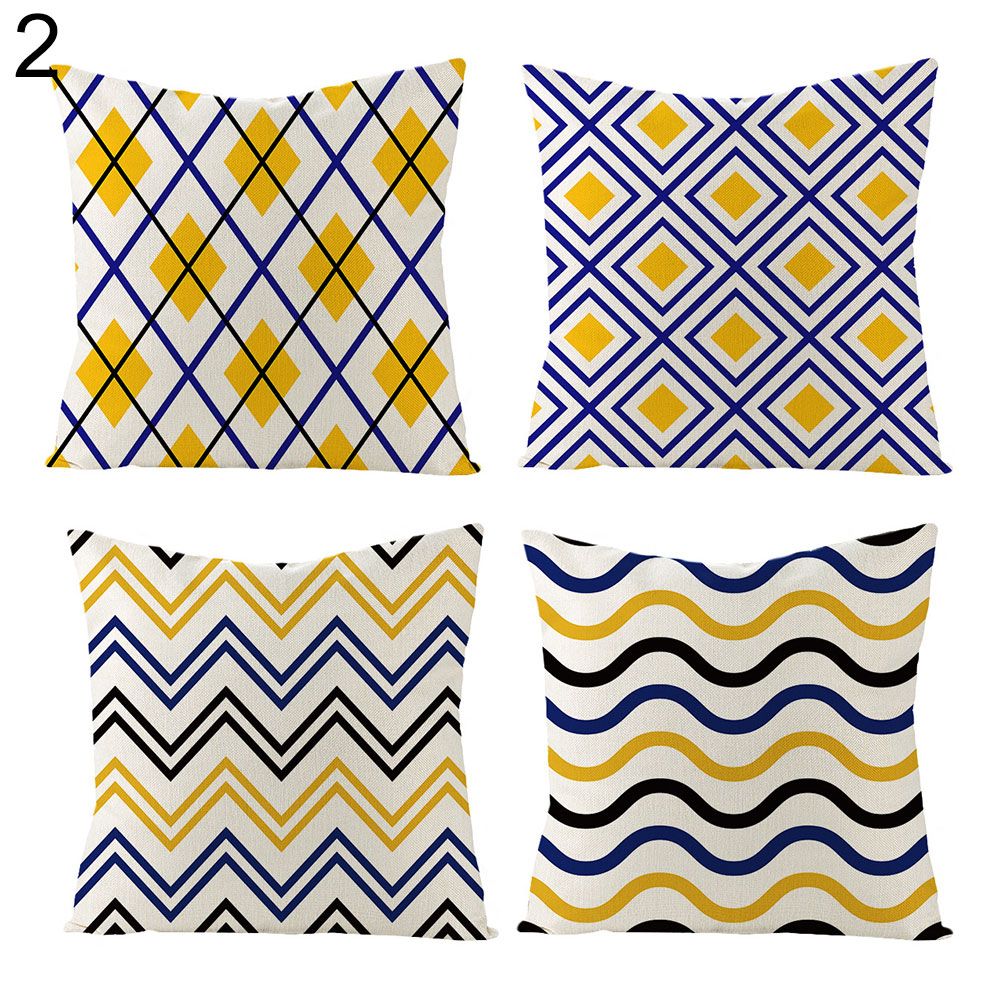 4Pcs Geometric Throw Pillow Case Cushion Cover Cafe Home Sofa Bed Decoration