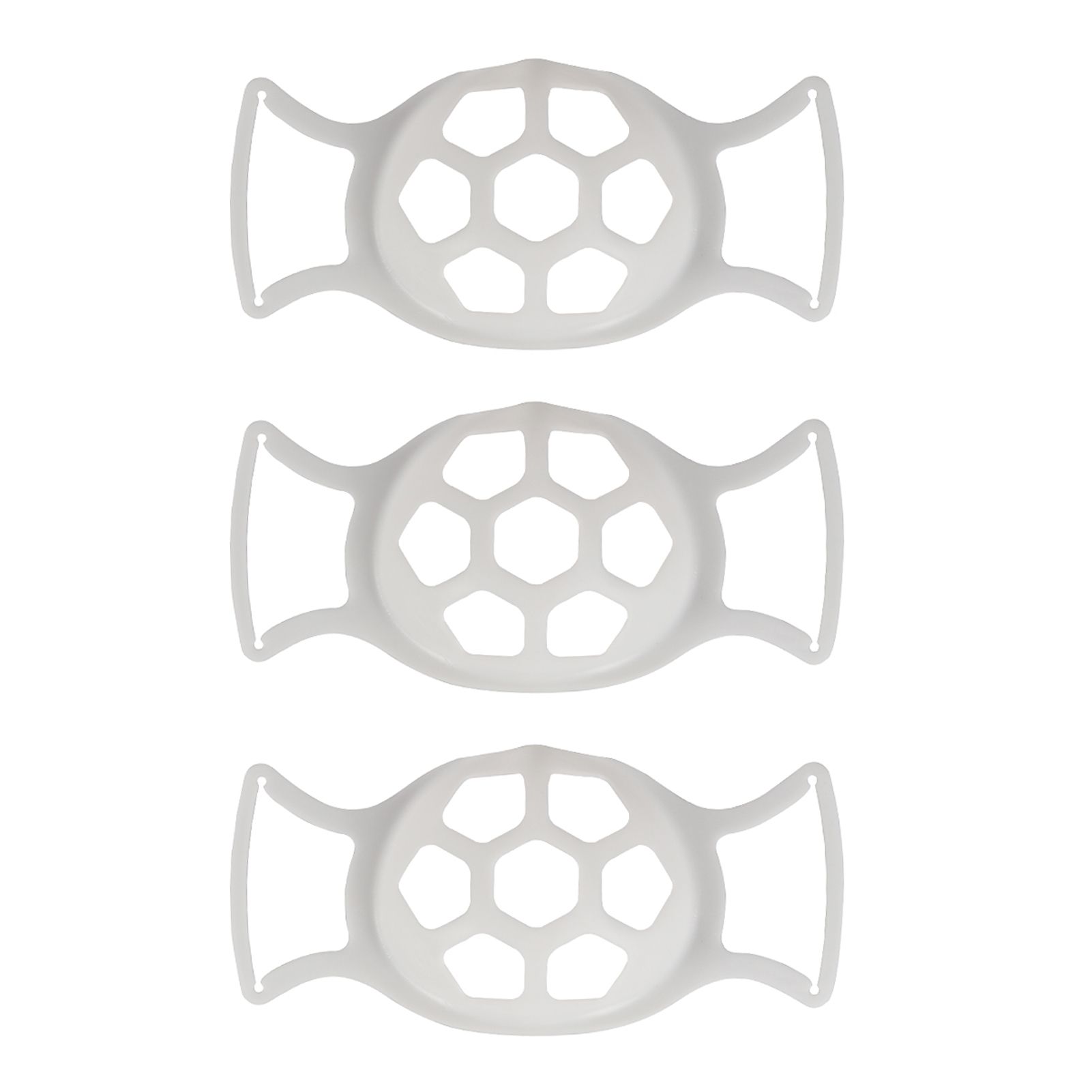 3 PCS Silicone Mask Bracket Internal Support Frame for Mask 3D Mask Inner Brackets Protect Lipstick Comfortable Breathing (White)