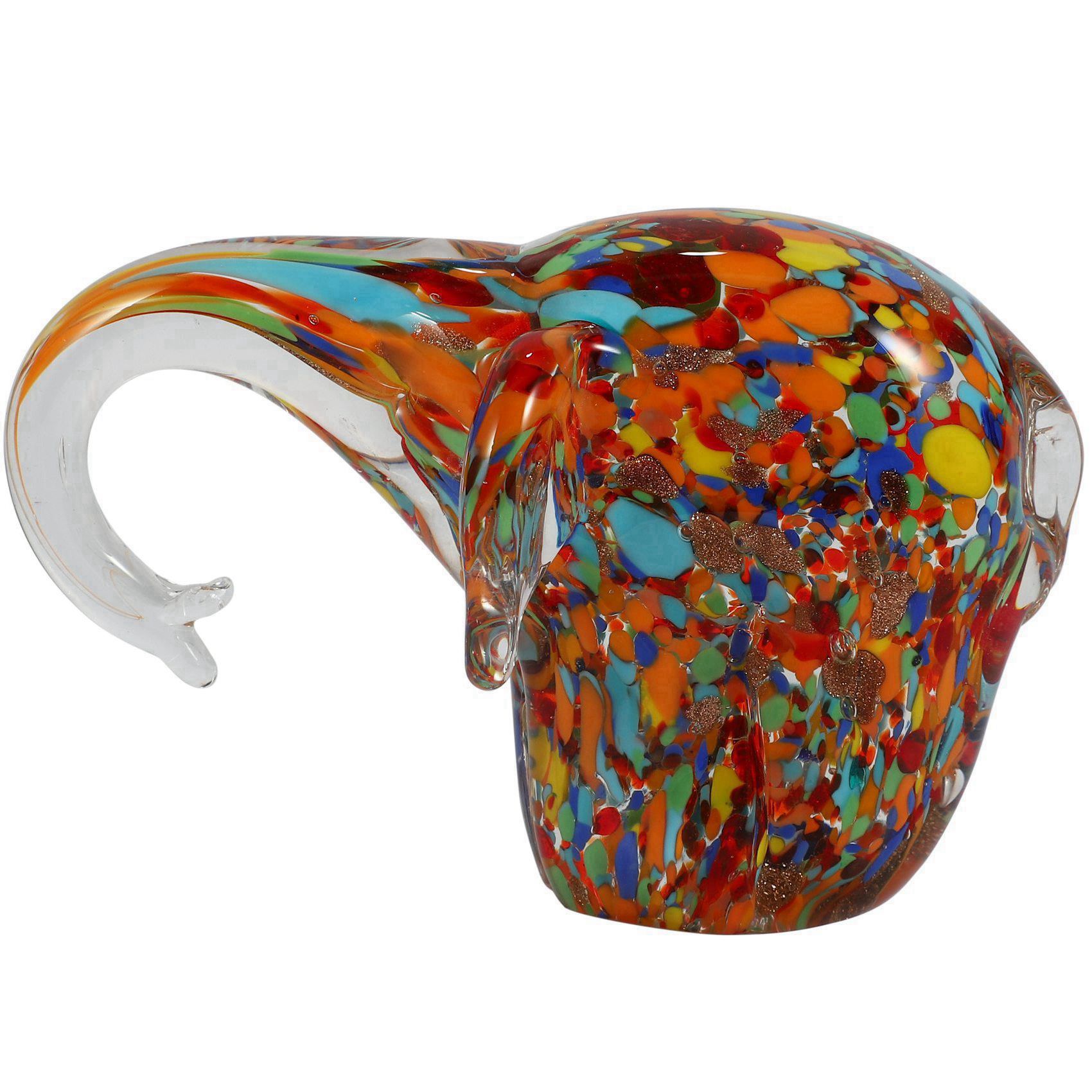 Miss Elephant Figurines Table Ornament Sculpture Wild Life Figurine Handmade Craft Hand Blown Glass Art Home Decor Gift