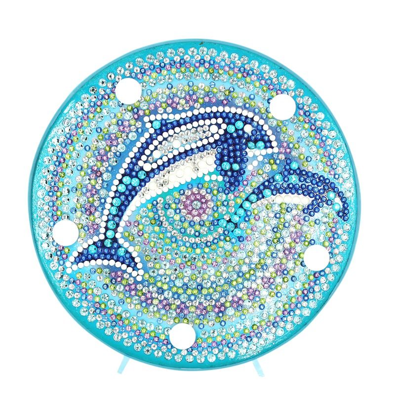 Diamond Embroidery LED Lamp Light Diamond Painting 5D Dolphin Diamond Mosaic Light Christmas Decoration