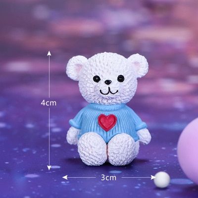 1 Piece Cute Cartoon Cute Lovely  Bear In Love Small Statue Figurine Ornament Miniatures Children Toy Decoration Gift
