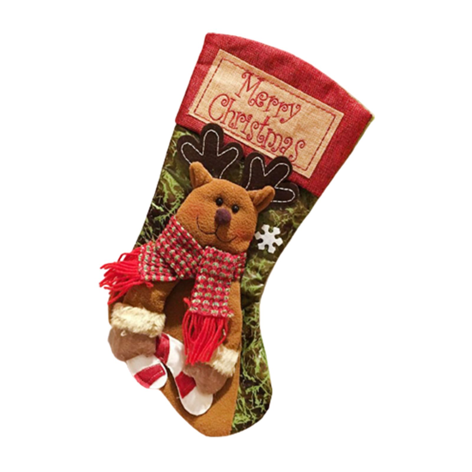 Cartoon Cute Santa Claus Snowman Patterns Christmas Sock Gift Container Decor