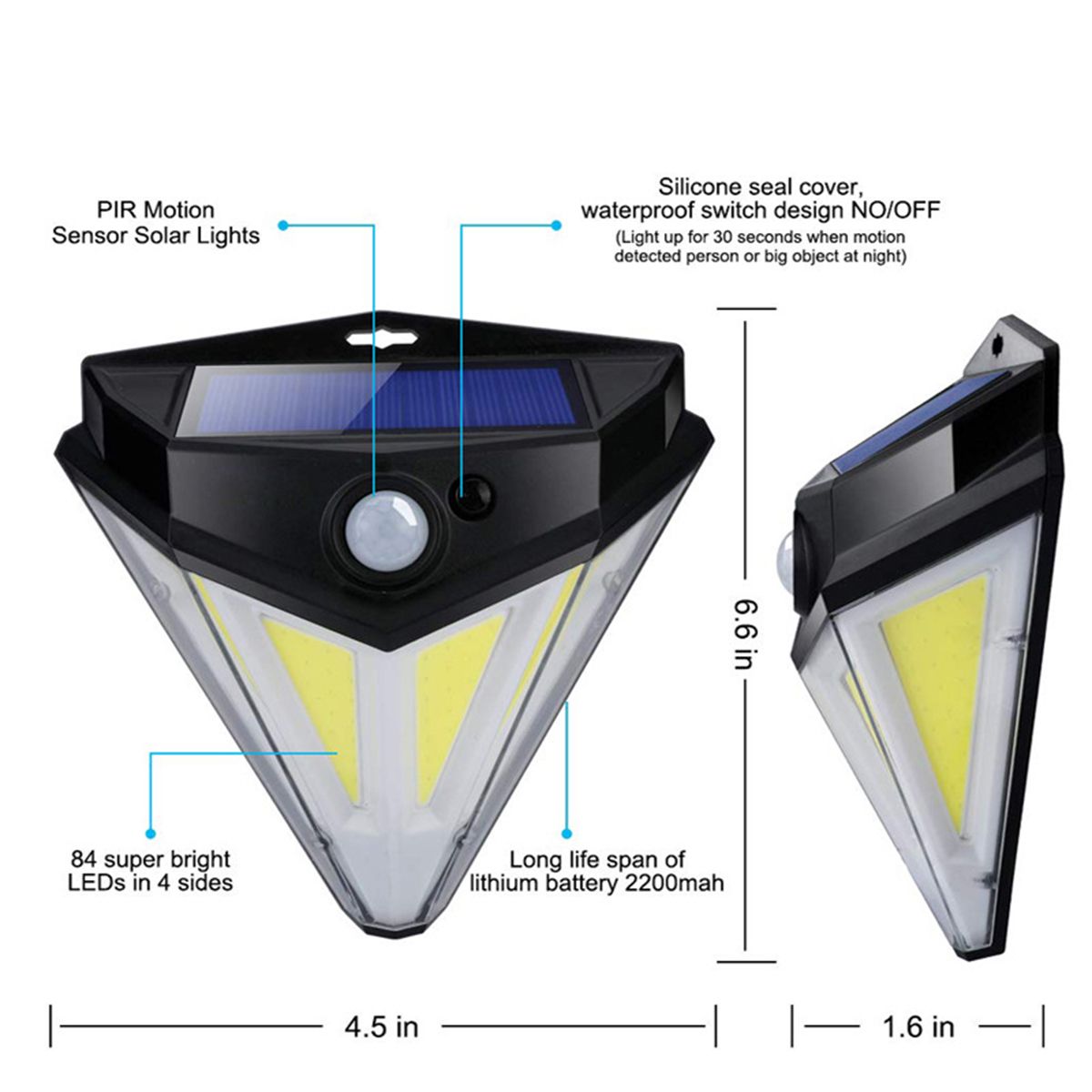 Decorate Your Life Outdoor Solar Wireless  Lights Motion Sensor Wall Light Waterproof Garden Yard Lamp 84 LED  Wall Lamp for Driveway