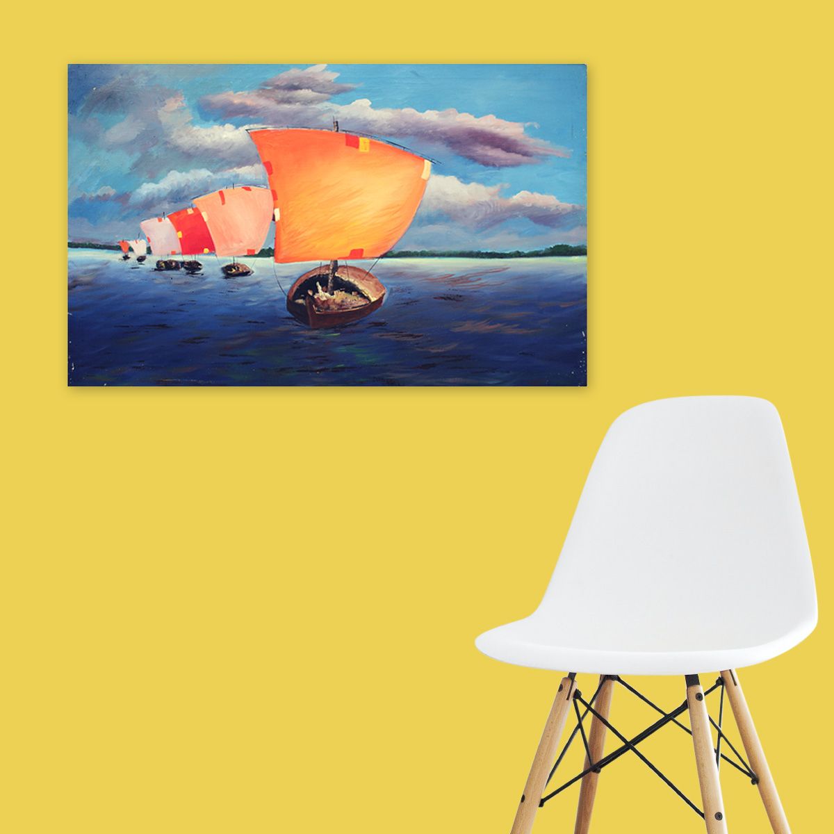 Hand painted Acrylic Painting For Wall Decor will be frame