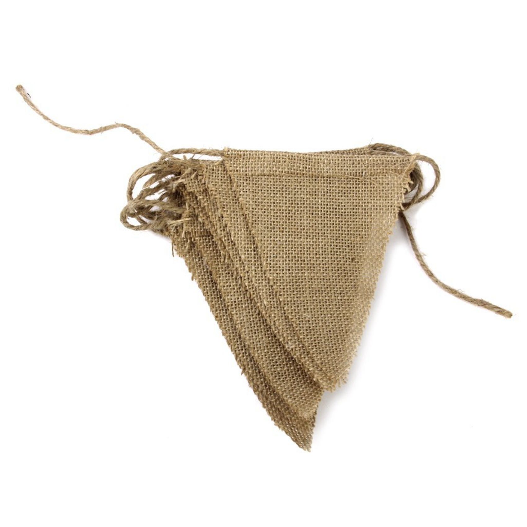 2X 3Yd Jute Fabric Bunting Banner Vintage Flags for Wedding Party Brown