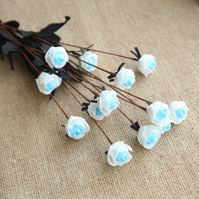 15 Heads PE Foam Artificial Roses Flower Branch DIY Bridal Wreath Wedding Bouquet Home Garden Decoration flores artificiais