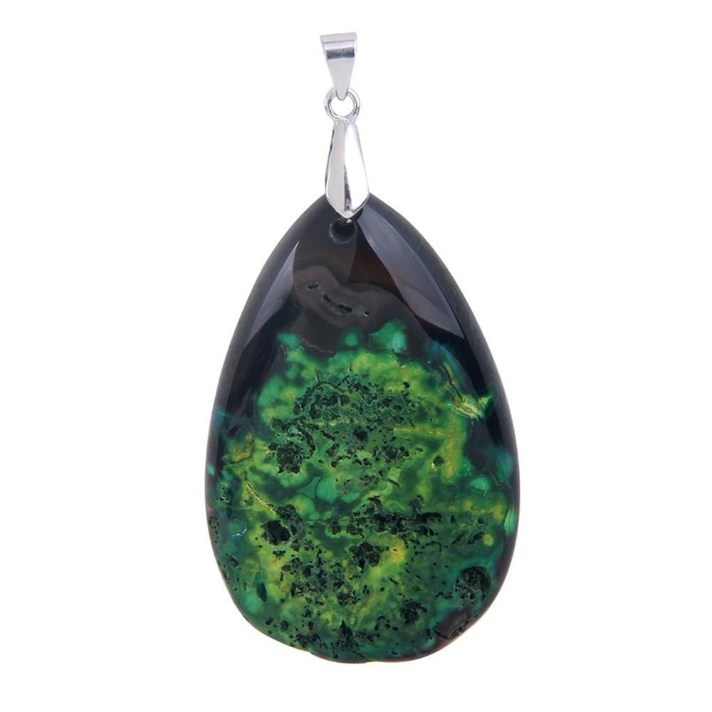 yaye High Quality Natural Reiki Healing Green Agate Stone Carved Irregular shapes Pendant 1pc GC30045