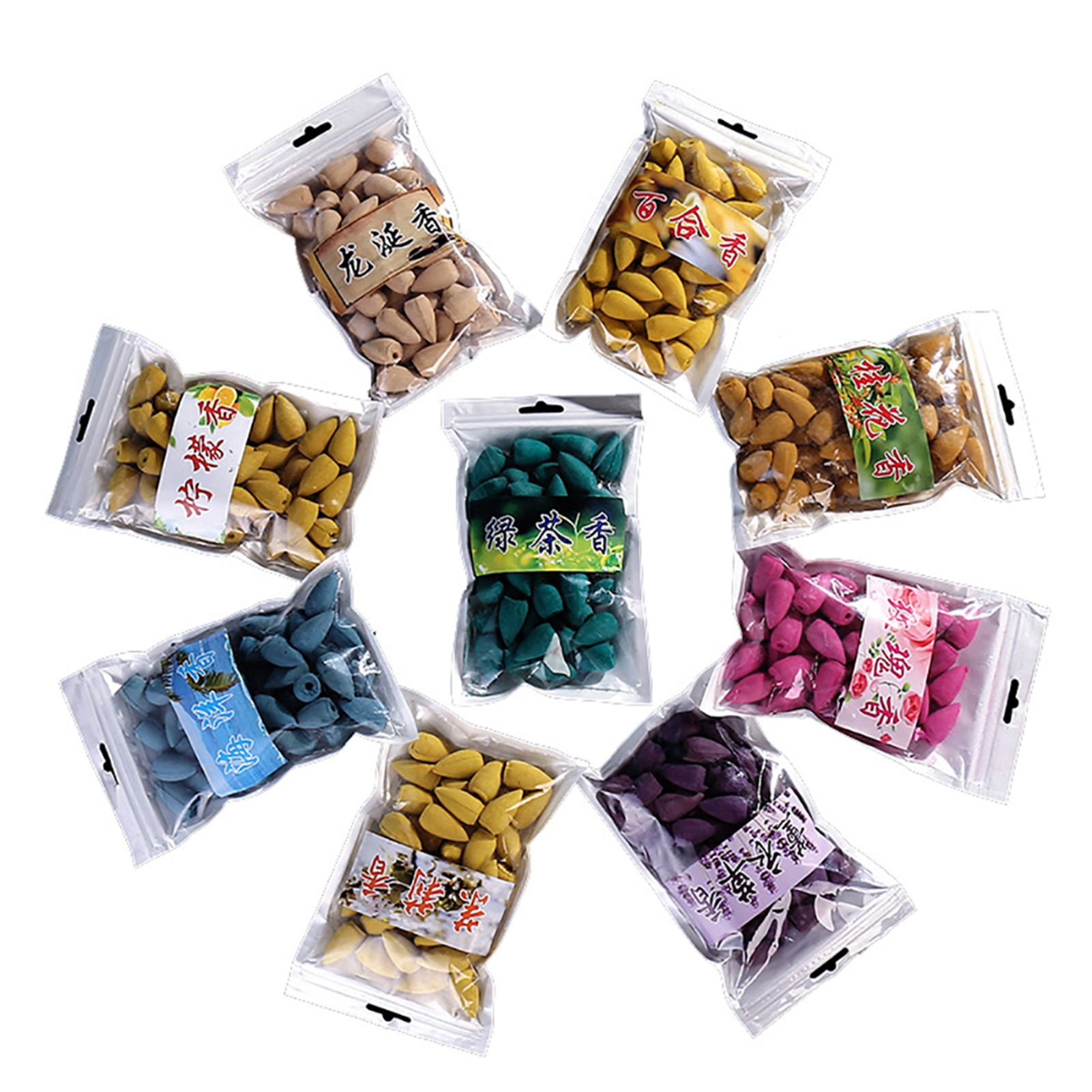 45Pcs/Set Incense Cone Natural Back-flow Cone Shape Tiny Tower Incense for Spa