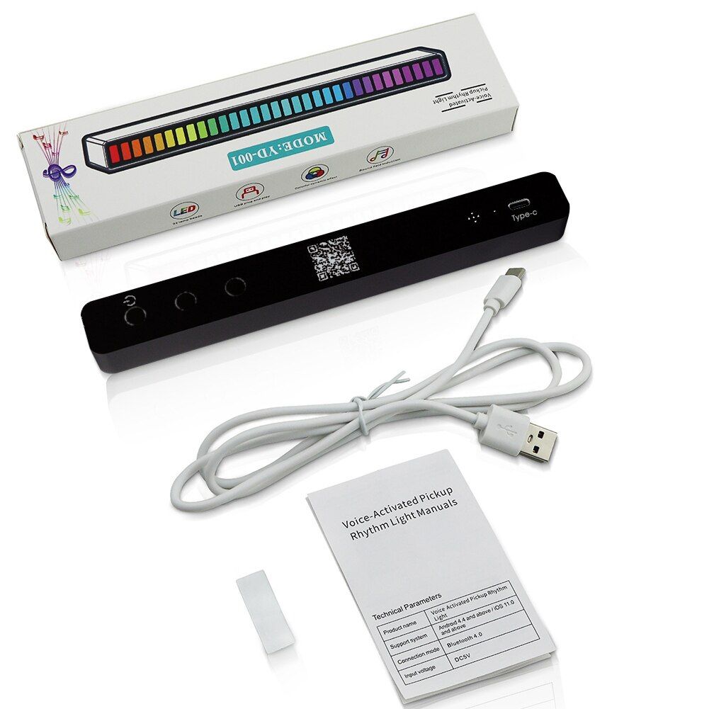 RGB LED Light Bar Voice Activated Color Changing Dynamic Lamp Music Sync APP Control Multi-Modes LED Strip Light Car Home Decor