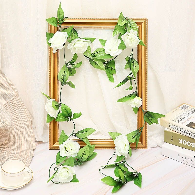 250CM/lot Silk Roses Ivy Vine with Green Leaves For Home Wedding Decoration Fake leaf diy Hanging Garland Artificial Flowers