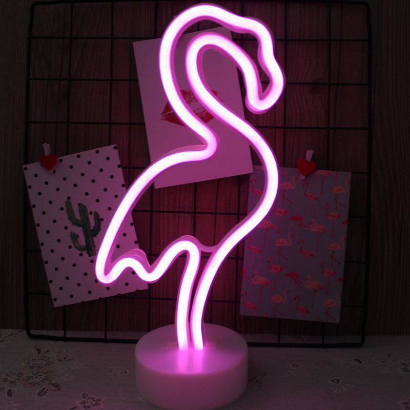 USB LED Neon Sign Light Holiday Flamingo Night Light Xmas Party Wedding Decoration Night Light Home Gift Unicorn Heart Neon Lamp