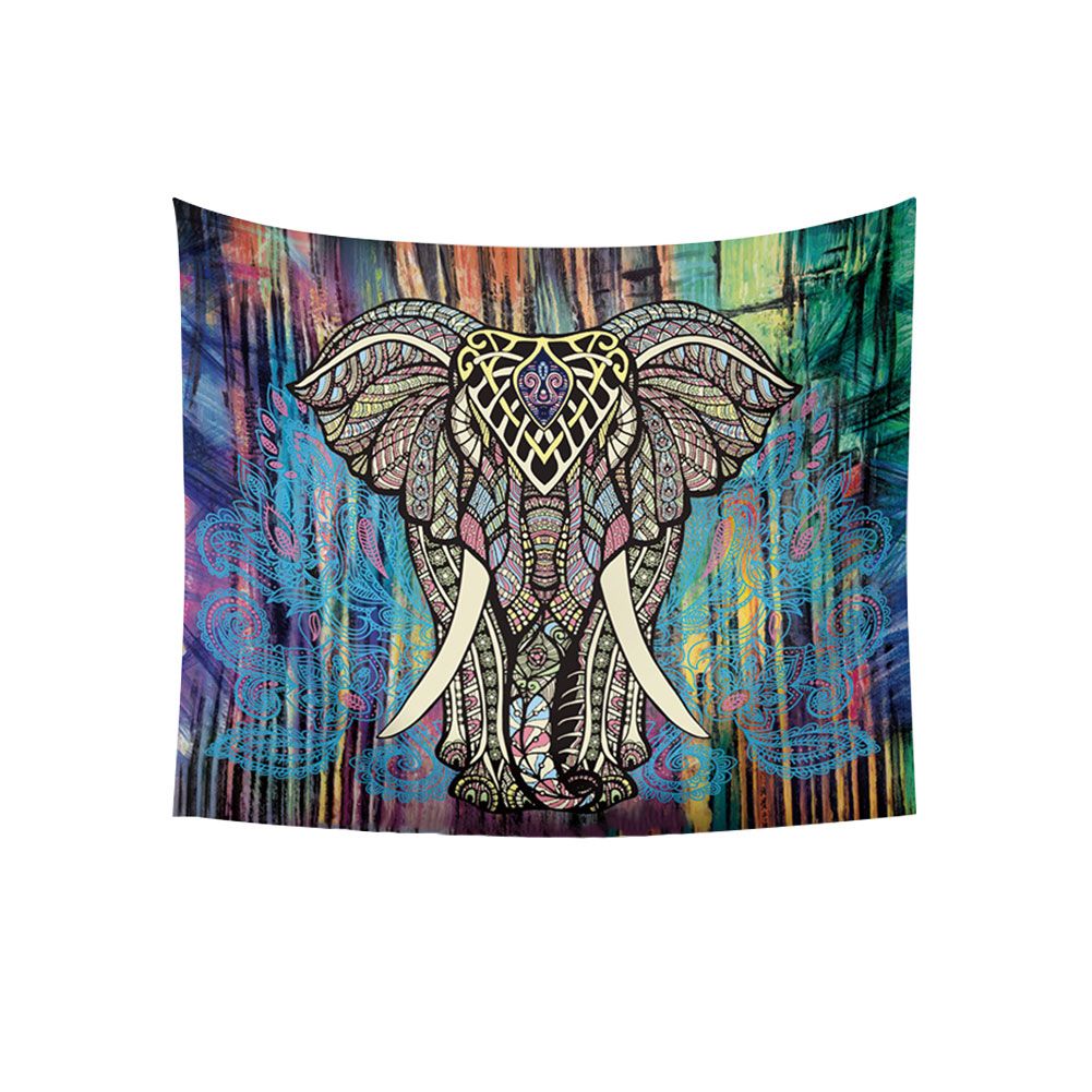 Mandala Elephant Hanging Carpet Bohemian Tapestry Mat Blanket Rug Home Decor 
