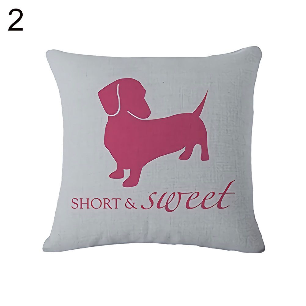 Dachshund Dog Paw Letter Invisible Zipper Throw Pillow Case Cushion Cover
