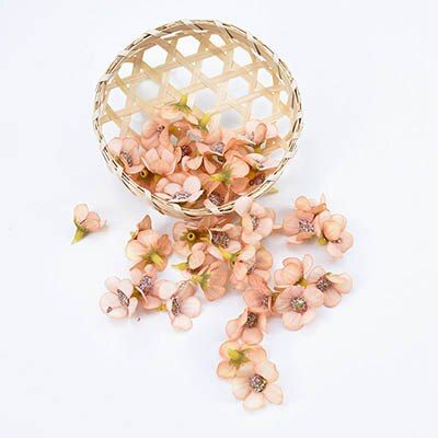 50pcs 2cm multicolor daisy flower head mini silk artificial flower crown scrap wedding home decoration DIY wreath headdress