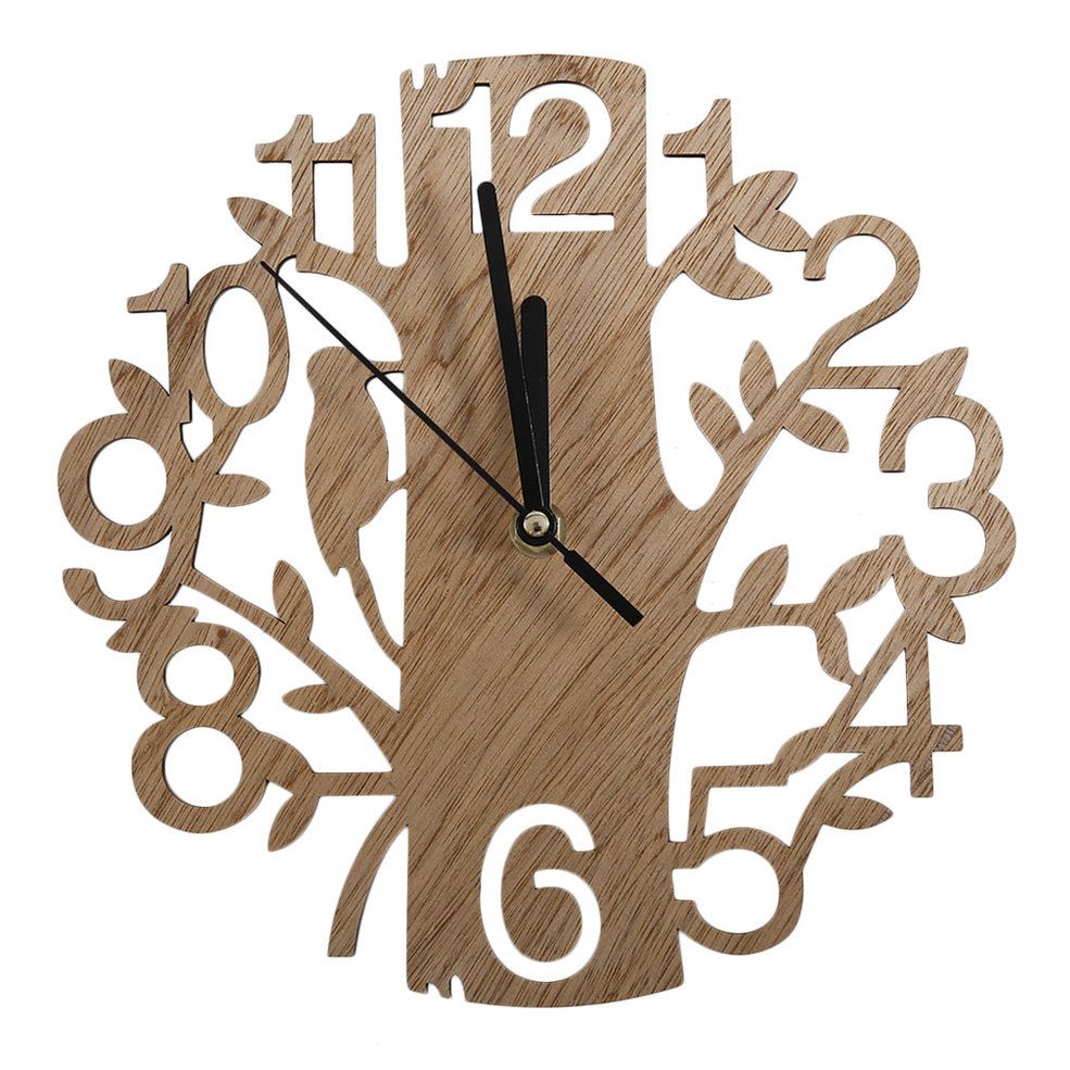 MA Vintage Design Wall Clock Fashion Style Home Living Room Clock Square Shape-brown
