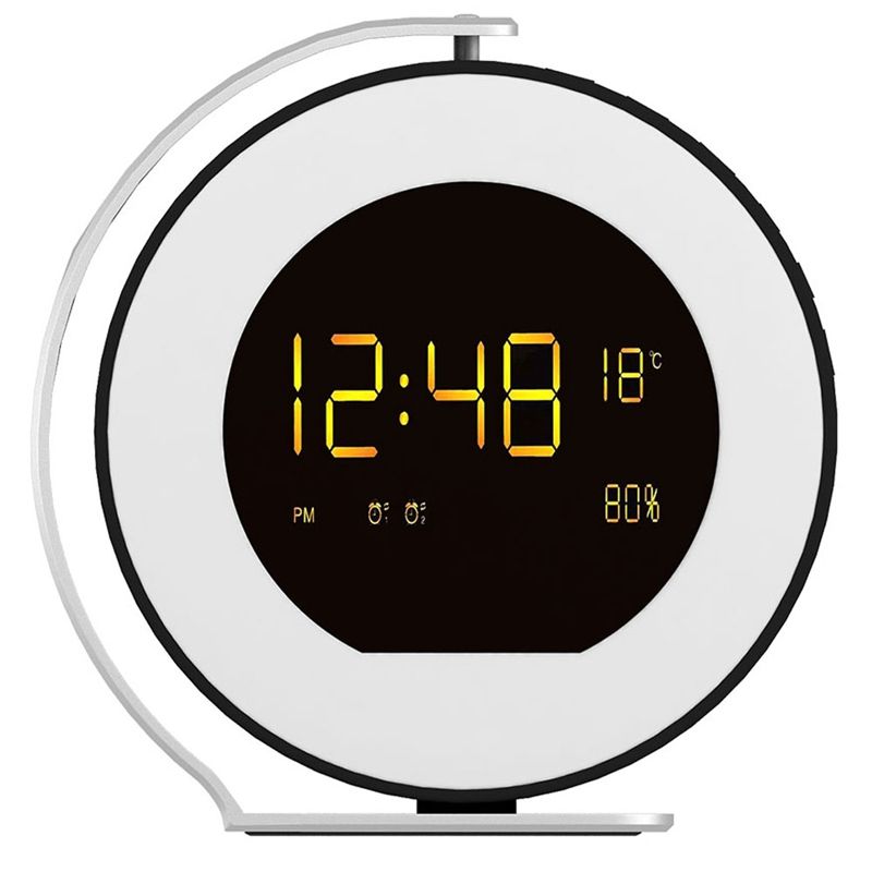 Wireless Music Led Alarm Clock Mini Bluetooth Sound Box Fm Radio Time Display Table Desktop Clocks Portable Clock