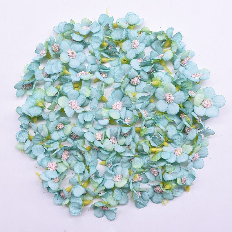 50pcs Cheap Mini Flower Heads Artificial Daisy Flowers for Home Decor Handmade Flowers DIY Wreath Wedding Headdress Accessories