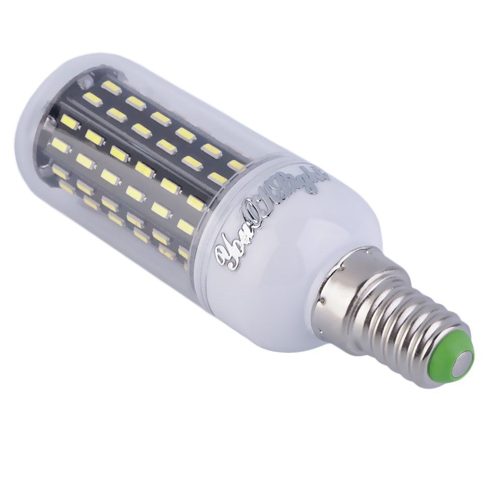 E14 12W LED Corn Bulb Light 96LEDs 4014 SMD Lamp 110V-120V Warm/Cool White-white light