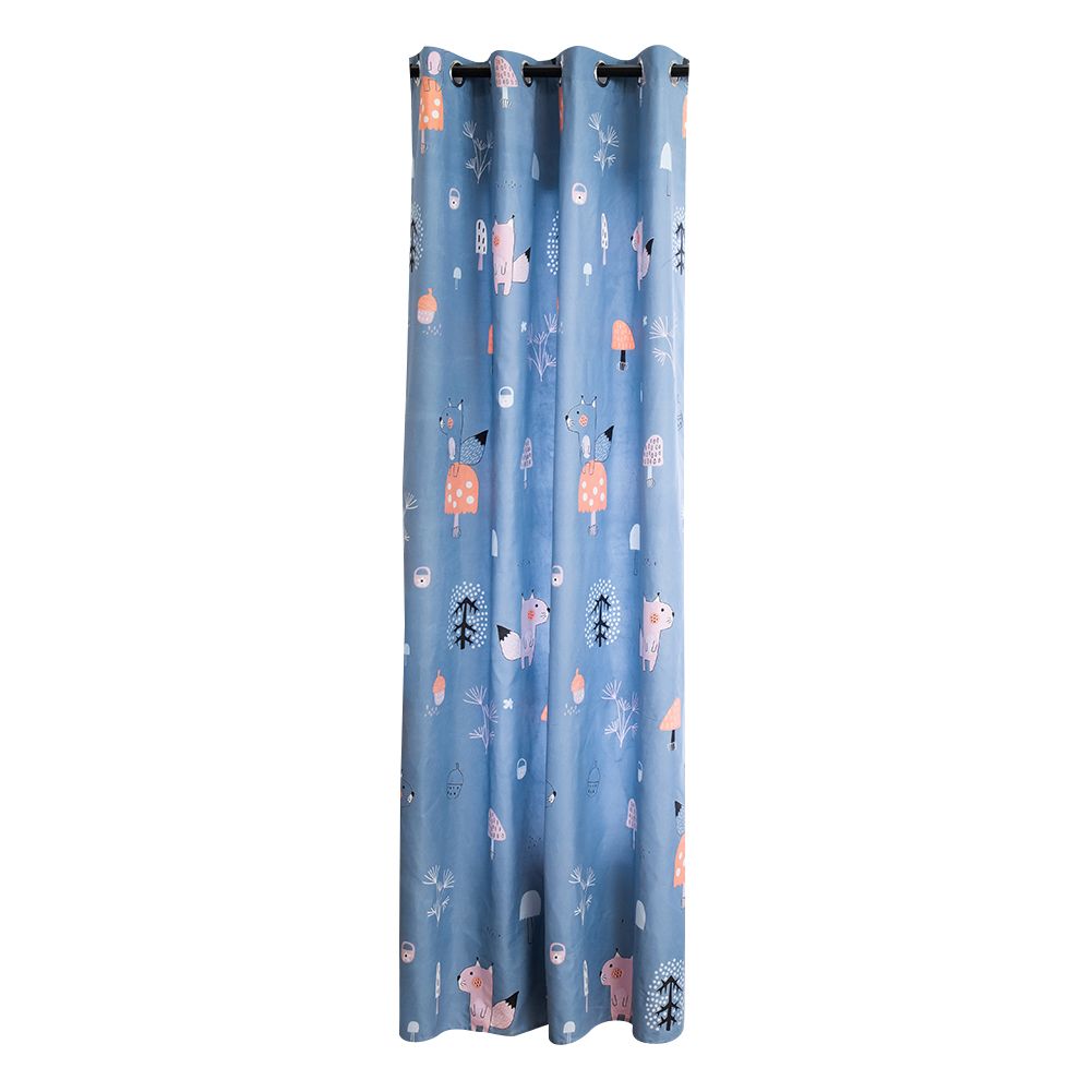 1Pc Lovely Cartoon Fox Printed Window Curtain Drape Living Room Bedroom Decor