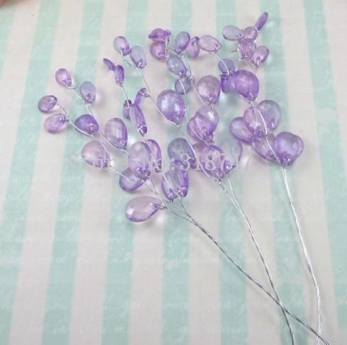 Lucia crafts 6pcs/lot 7 colors Artificial flower Brunch Acrylic water-drop bead chain Flower Crafts C0403