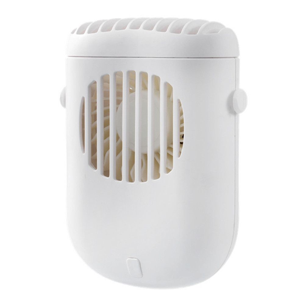 Yfashion Small Fan Usb ni Outdoor Portable Waist Hanging Neck Desktop Handheld Silent Electric Fan color:white size:43.5*85*110mm
