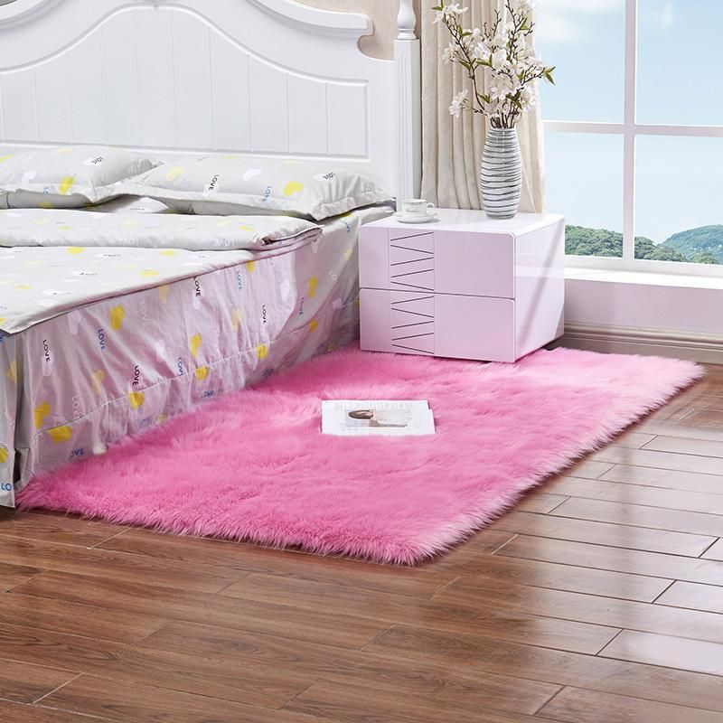 40X40CM Washable Faux Sheepskin Chair Cover Warm Hairy Wool Carpet Seat Pad Fluffy Area Rug