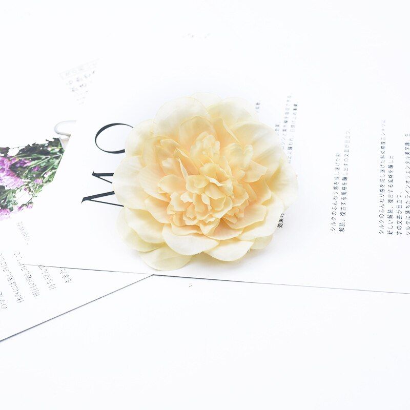 6 Pieces 10cm Dahlia fake Peony artificial flowers head Wedding bouquet material christmas decorative flowers wall home decor