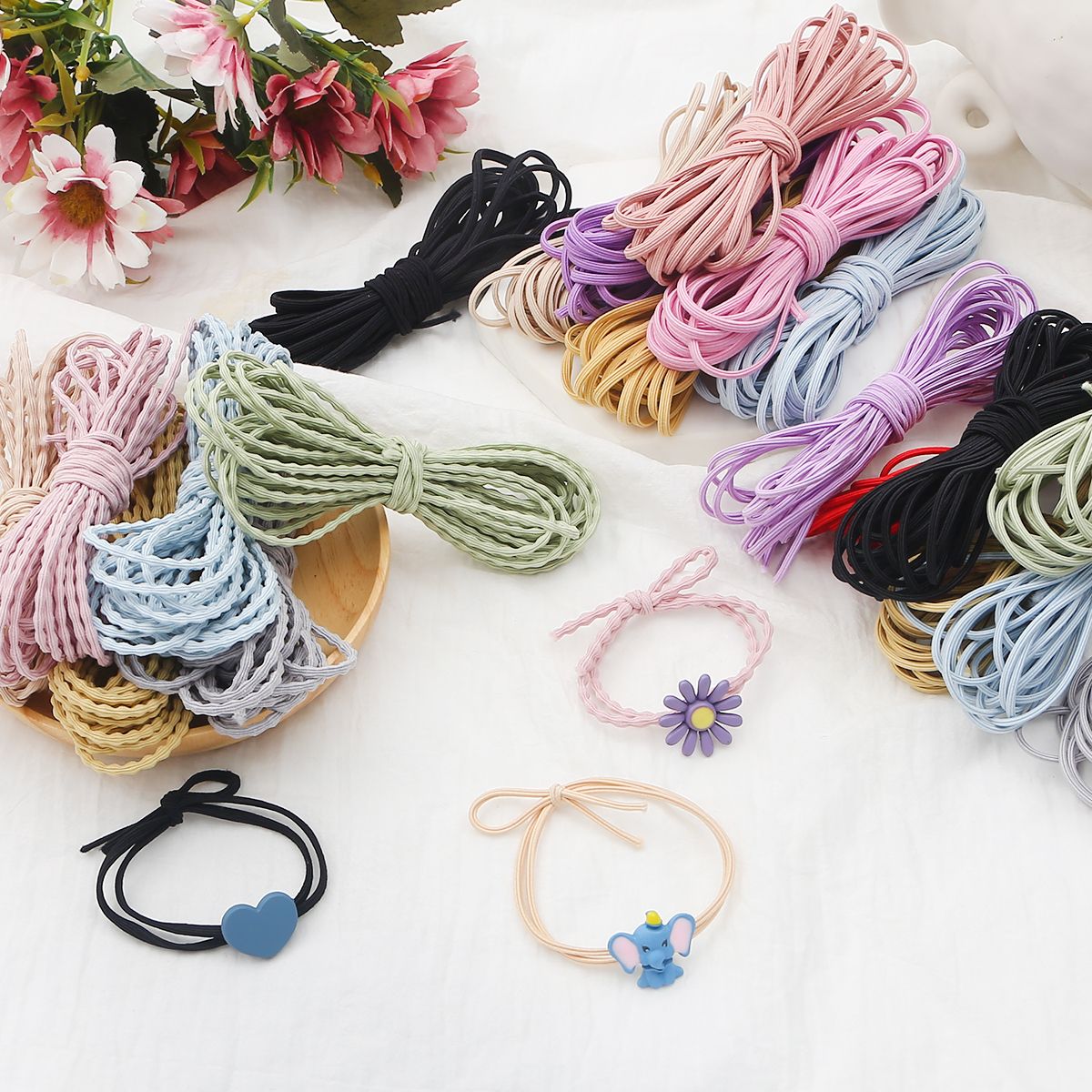 5m/bag Nylon Elastic Thread Making Bracelet 3-3.5mm Hair Rope DIY Needle Thread Elastic Band Rope Accessories Wholesale