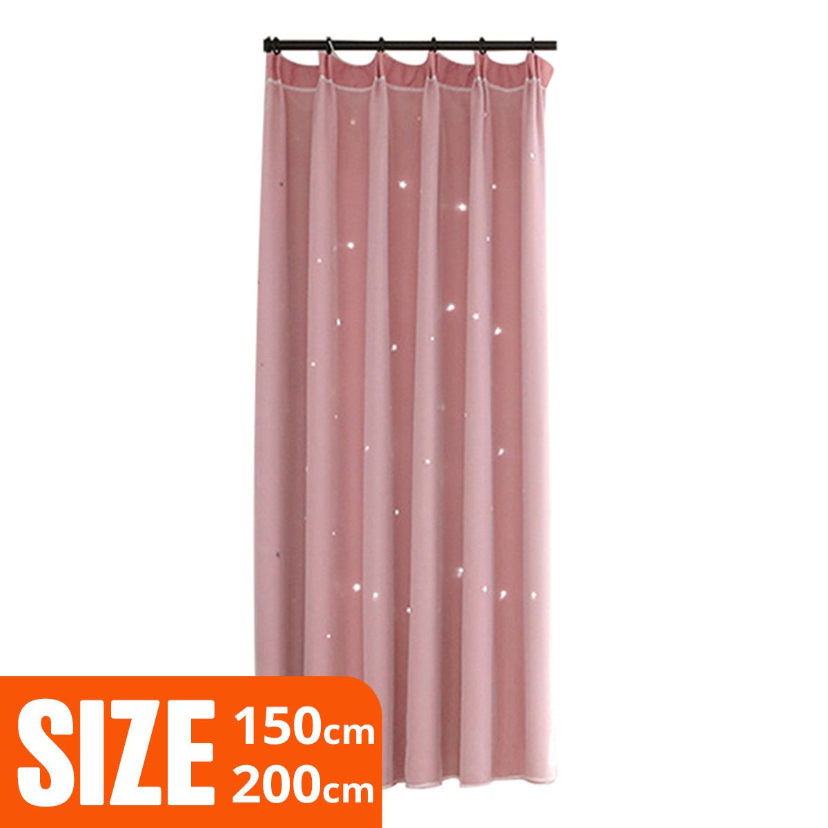 1Pc Hollow Star Double Layer Tulle Window Curtain Drape Living Room Decoration