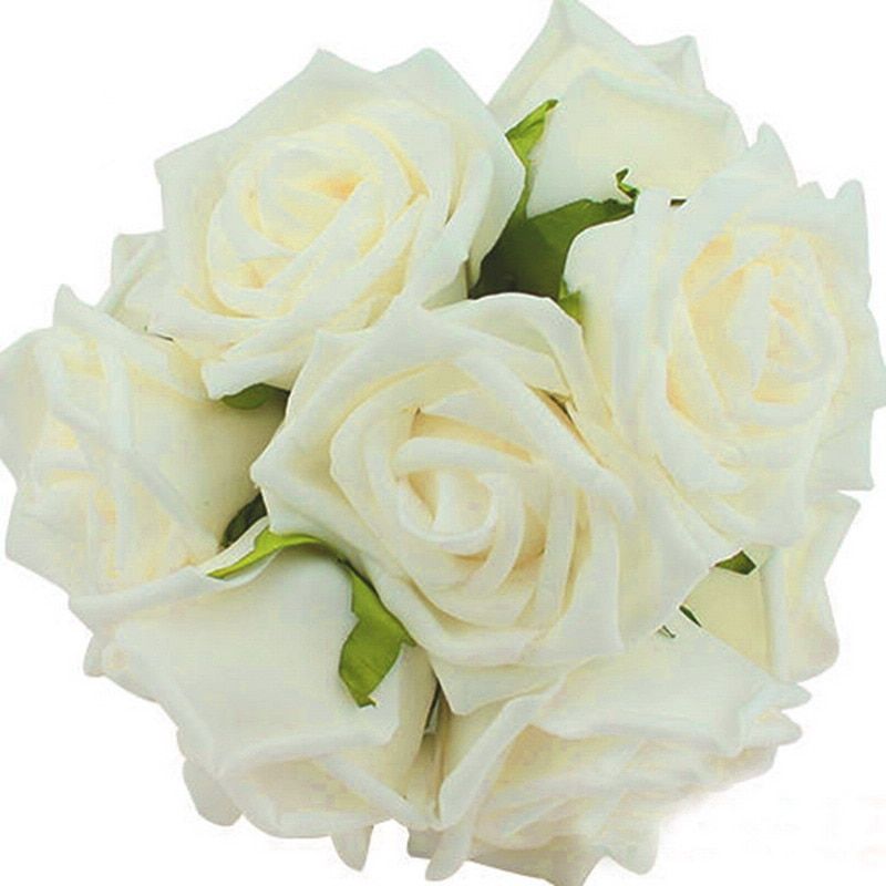 11 Colors 10 Heads 8CM Artificial Rose Flowers Wedding Bride Bouquet PE Foam DIY Home Decor Rose Flowers