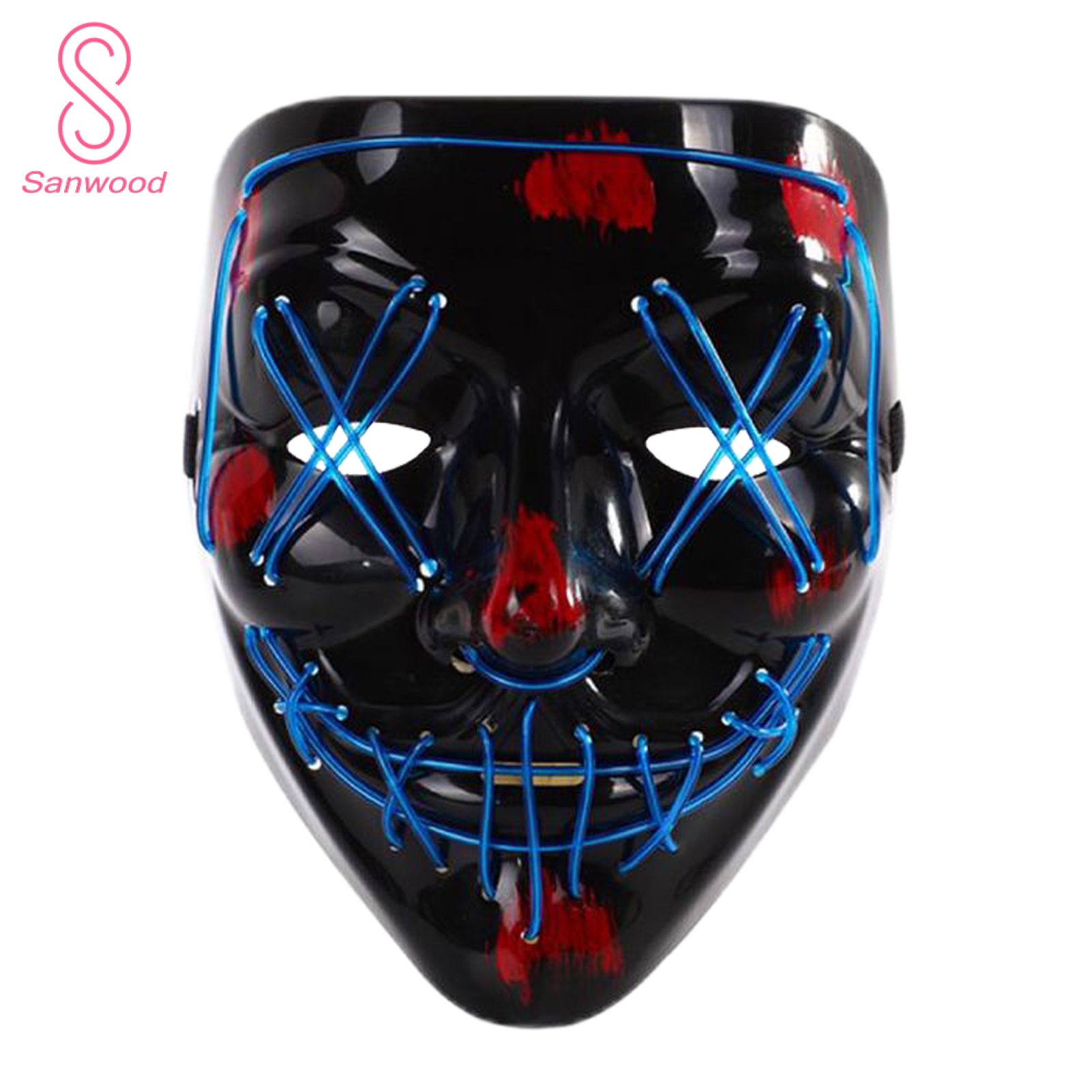Anime Face Cover Eye-catching Radiation-free PP LED Anime Photography Props Face Cover for Party