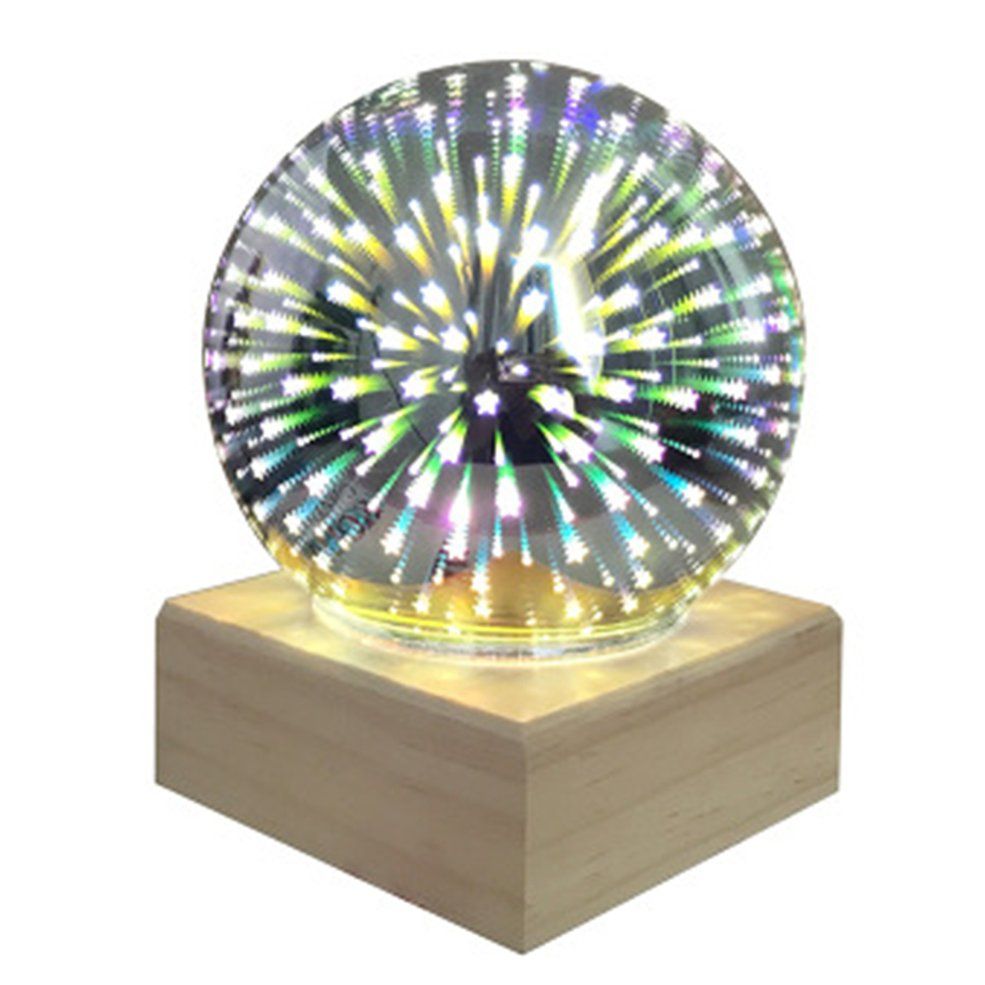 3D Colorful Crystal Ball Crystal Night Light USB Plug-in LED Table Lamp