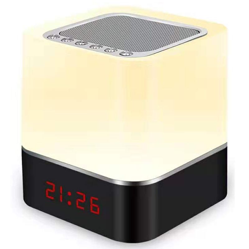 Contact Bedside Lamp with Bluetooth Speaker, Portable Wireless Bluetooth Speaker, Alarm Clock, Contact Control Night Light