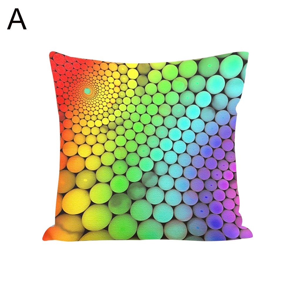Rainbow Abstract Pattern Square Throw Pillow Case Cushion Cover Sofa Bed Decor