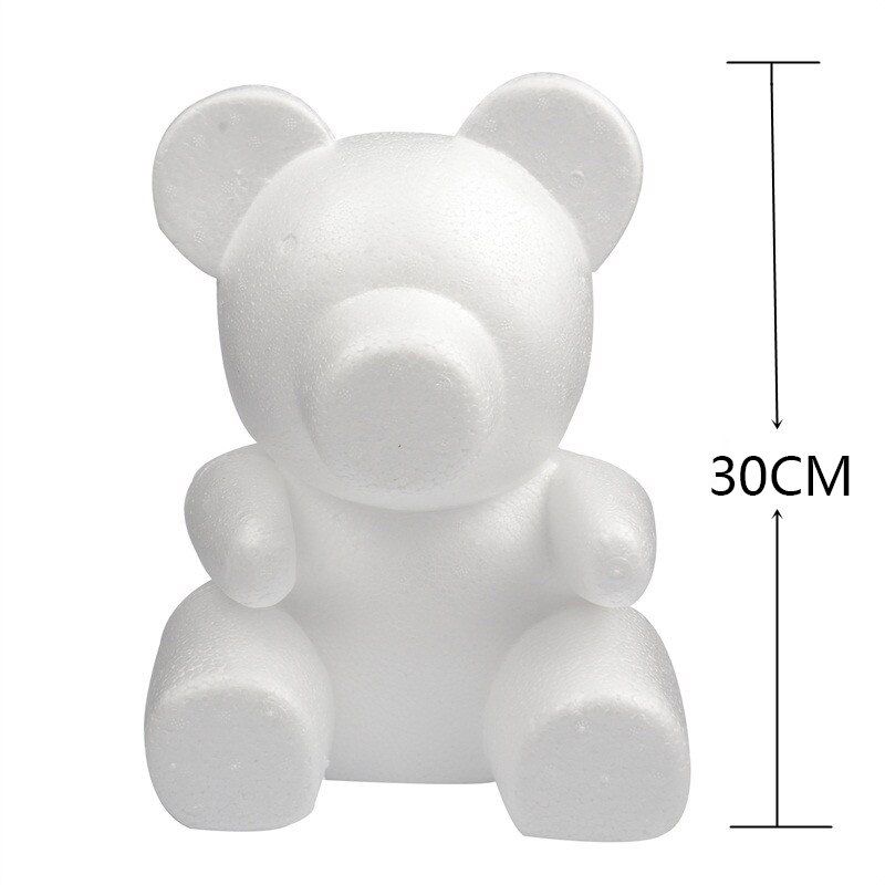 1PC 15cm/20cm/30cm Foam Rose Bear Mold DIY For Gift Polystyrene Styrofoam Foam Ball Artificial Rose Flower BeaR