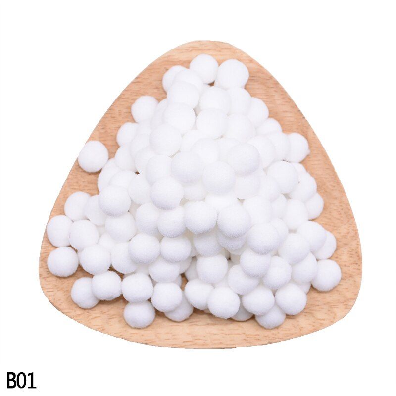 100pcs 15mm Small Soft Pom Poms Fur Plush Pompom Ball Kids Toys DIY Craft Supplies Wedding Decoration Sewing Cloth Accessories