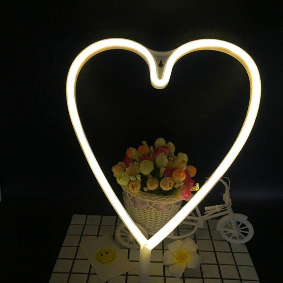 MA Heart Shape LED Light Home Children Bedroom Wall Wall Hanging Neon Light