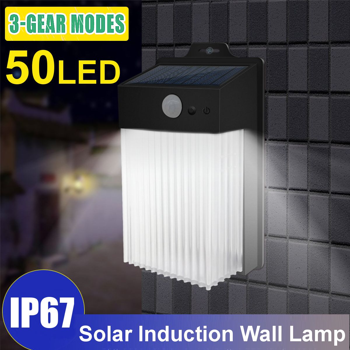 Light up life 50LED Solar Wall Light Motion Sensor Lights Security Wall Lamp Floodlight IP65 Waterproof Outdoor Garden Lighting
