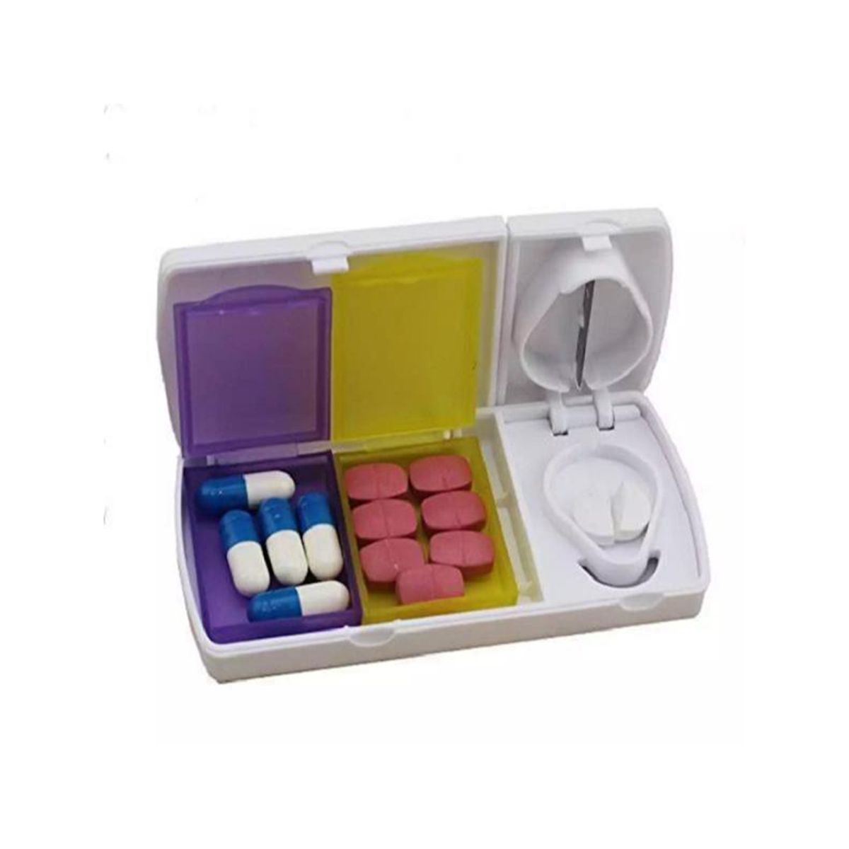Portable Medicine Cutter Splitter Divide Storage Case Medicine Box