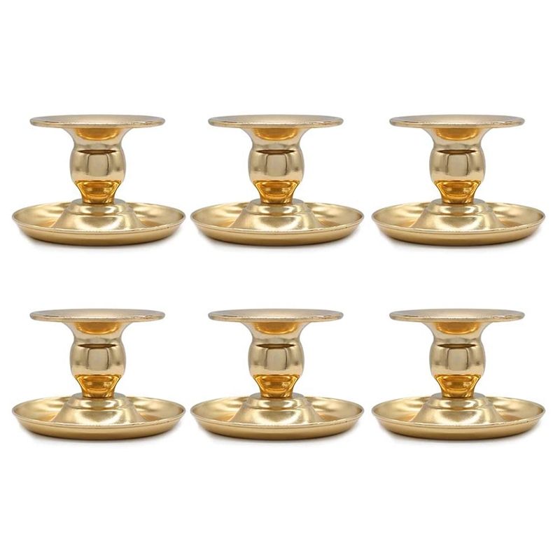 Pack of 6 Gold Taper Candle Holders,Pillar Candlestick Holder Centerpieces for Home Decoration/Anniversary Gifts